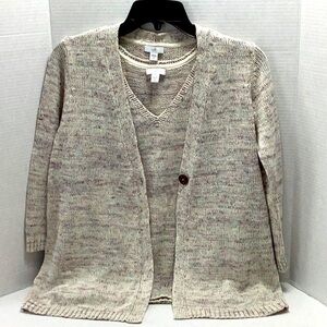 J-Jill XSP two piece cardigan and sleeveless top set